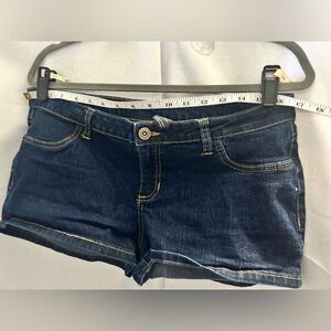 Low rise denim shorts